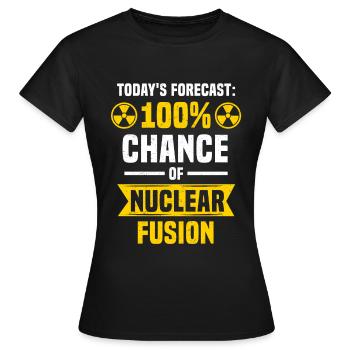 Kernfusion Radioaktiv Strahlung Atomkraft - Frauen T-Shirt - Schwarz - Vorne - AI Model Female 172 dark (172cm)