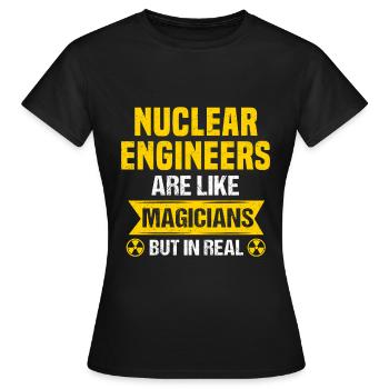 Nuklearingenieur Atomkraft Nuklear Radioaktiv - Frauen T-Shirt - Schwarz - Vorne - AI Model Female 172 dark (172cm)