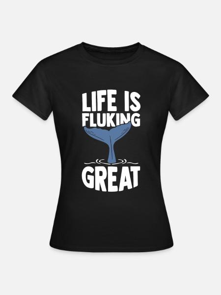 Wal Schwanzflosse Meeressäuger Ozean - Frauen T-Shirt - Schwarz