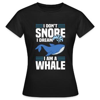 Baleine Mammifères marins Océan Rorqual bleu - T-shirt Femme - noir - Devant - AI Model Female 172 dark (172cm)