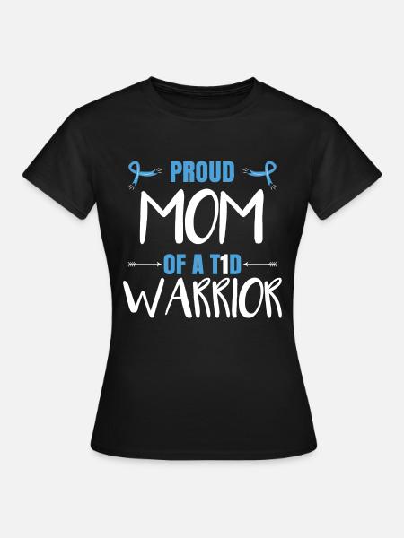 Mutter eines T1D-Kriegers - Frauen T-Shirt - Schwarz