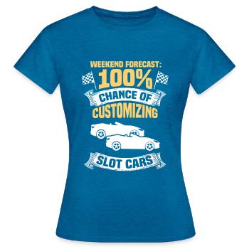 Slot Car Racing Slotcar - Frauen T-Shirt - Antikblaues Saphir meliert - Vorne - AI Model Female 172 dark (172cm)