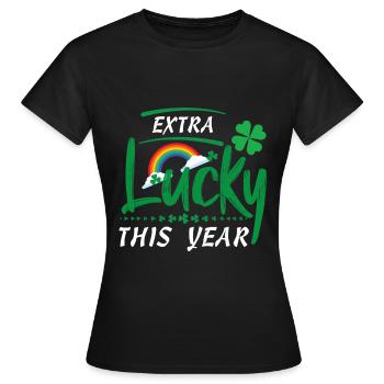 Extra chanceux cette année - T-shirt Femme - noir - Devant - AI Model Female 172 dark (172cm)