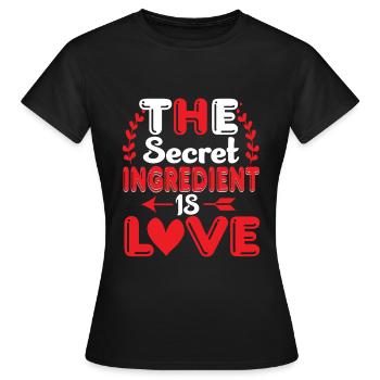 L’ingrédient secret est l’amour - T-shirt Femme - noir - Devant - AI Model Female 172 dark (172cm)