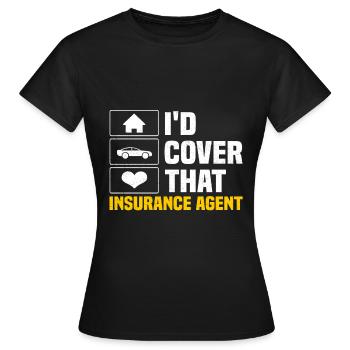 Agent d’assurance Actuaire Assurance-vie - T-shirt Femme - noir - Devant - AI Model Female 172 dark (172cm)