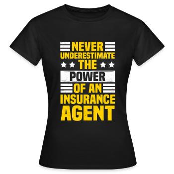Agent d’assurance Actuaire Assurance-vie - T-shirt Femme - noir - Devant - AI Model Female 172 dark (172cm)