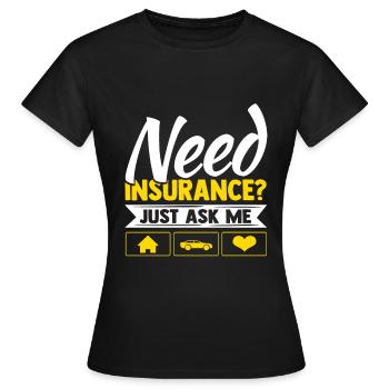 Agent d’assurance Actuaire Assurance-vie - T-shirt Femme - noir - Devant - AI Model Female 172 dark (172cm)