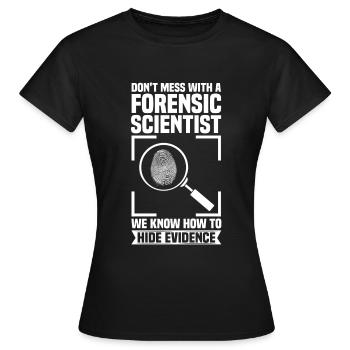 Tatort Beweise Forensiker Kriminaltechnik - Frauen T-Shirt - Schwarz - Vorne - AI Model Female 172 dark (172cm)