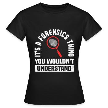 Preuve médico-légale - T-shirt Femme - noir - Devant - AI Model Female 172 dark (172cm)