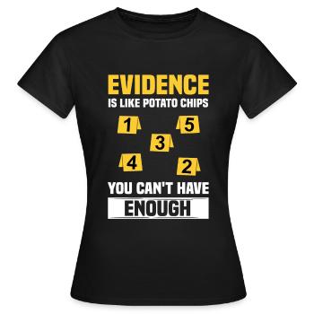 Collecte de preuves Criminalistique sur les scènes de crime - T-shirt Femme - noir - Devant - AI Model Female 172 dark (172cm)