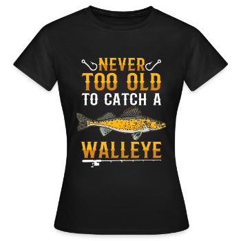 Walleye fishing pike-perch anglers - Women's T-Shirt - black - Front - AI Model Female 172 dark (172cm)