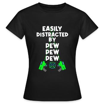 Laser Tag Beam Laser Tag Laser Gun - T-shirt Femme - noir - Devant - AI Model Female 172 dark (172cm)