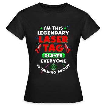 Laser Tag Player Laser Gun Laser Tag - T-shirt Femme - noir - Devant - AI Model Female 172 dark (172cm)