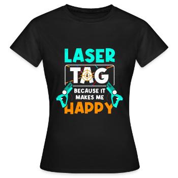 Laser Tag Lasergame Laser Gun Laser Tag - T-shirt Femme - noir - Devant - AI Model Female 172 dark (172cm)
