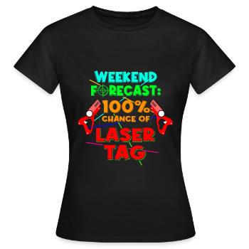 Laser Tag Week-end Laser Gun Laser Tag - T-shirt Femme - noir - Devant - AI Model Female 172 dark (172cm)