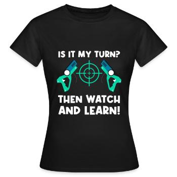 Laser Tag Funny Laser Tag Pistolet laser - T-shirt Femme - noir - Devant - AI Model Female 172 dark (172cm)