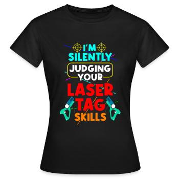 Laser Tag Skills Laser Gun Laser Tag Lasergame - T-shirt Femme - noir - Devant - AI Model Female 172 dark (172cm)