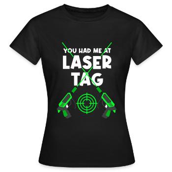 Laser Tag Beam Laser Tag Laser Gun - T-shirt Femme - noir - Devant - AI Model Female 172 dark (172cm)
