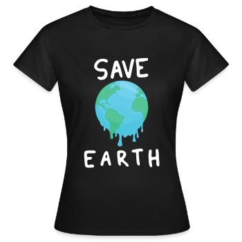 Save Earth Klimawandel Nachhaltig - Frauen T-Shirt - Schwarz - Vorne - AI Model Female 172 dark (172cm)