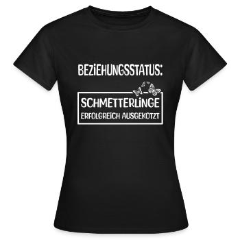 Beziehungsstatus Single - Frauen T-Shirt - Schwarz - Vorne - AI Model Female 172 dark (172cm)