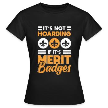 Scoutisme de l’insigne scout - T-shirt Femme - noir - Devant - AI Model Female 172 dark (172cm)