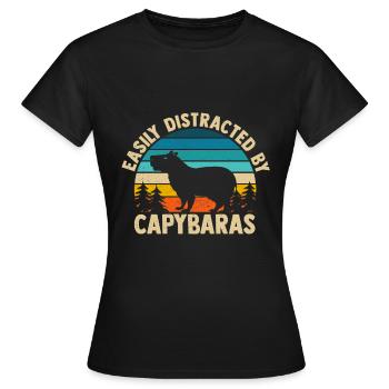 Rongeur Capybara Rongeur capybara rongeur - T-shirt Femme - noir - Devant - AI Model Female 172 dark (172cm)