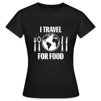 Je voyage pour Food Blogger - T-shirt Femme - noir - Devant - AI Model Female 172 dark (172cm)