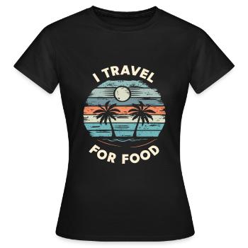 Je voyage pour Food Blogger - T-shirt Femme - noir - Devant - AI Model Female 172 dark (172cm)