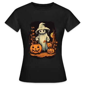 Jack O Lantern Ghost Halloween Ghost - Women's T-Shirt - black - Front - AI Model Female 172 dark (172cm)