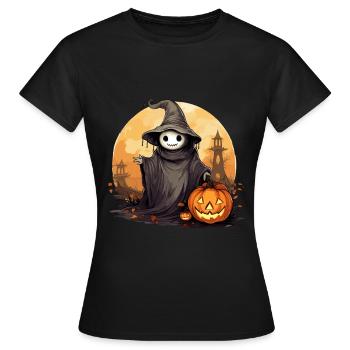 Halloween Ghost Jack O Lantern Ghost - Women's T-Shirt - black - Front - AI Model Female 172 dark (172cm)