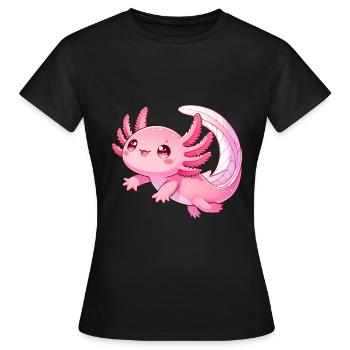 Axolotl Kawaii Amphibien Amphibien - T-shirt Femme - noir - Devant - AI Model Female 172 dark (172cm)