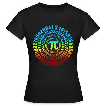 Coloré Pi Swirl Pi Jour Professeur de mathématiques - T-shirt Femme - noir - Devant - AI Model Female 172 dark (172cm)