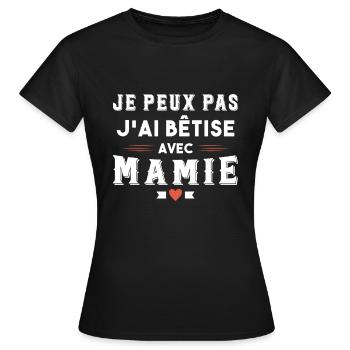 I can't I silly with granny humor gift - Women's T-Shirt - black - Front - AI Model Female 172 dark (172cm)