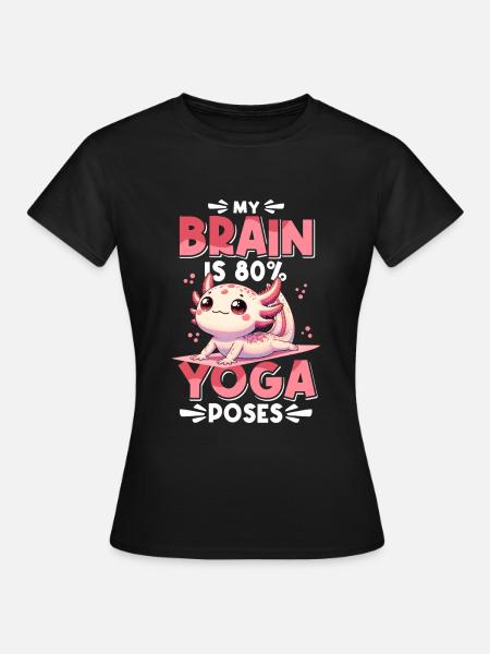 Yoga Axolotl Meditation Lustig - Frauen T-Shirt - Schwarz