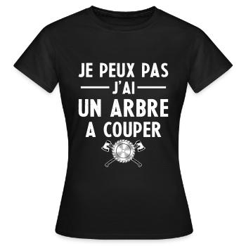 Ich kann nicht, ich habe einen Baum zum Schneiden - Frauen T-Shirt - Schwarz - Vorne - AI Model Female 172 dark (172cm)