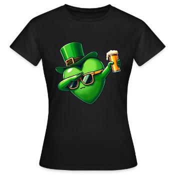 Boisson à la bière du pub irlandais de la Saint-Patrick - T-shirt Femme - noir - Devant - AI Model Female 172 dark (172cm)
