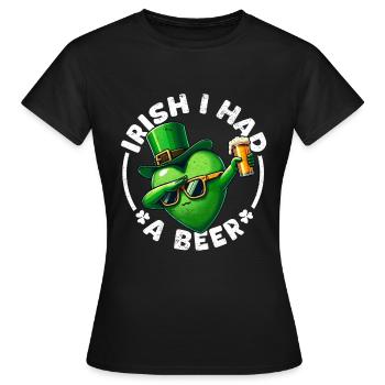 St Patricks Day Irish Pub Biertrinker Lustig - Frauen T-Shirt - Schwarz - Vorne - AI Model Female 172 dark (172cm)