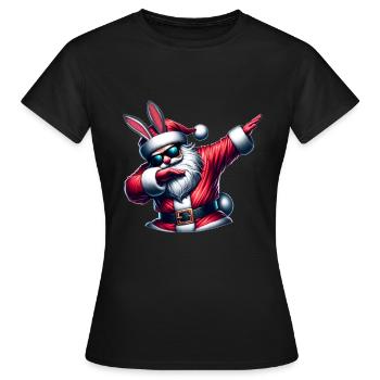 Dabbing Père Noël oreilles de lapin Noël - T-shirt Femme - noir - Devant - AI Model Female 172 dark (172cm)