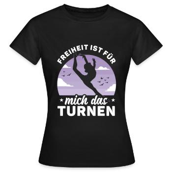 Bodenturnen Akrobatisch Kunstturnen - Frauen T-Shirt - Schwarz - Vorne - AI Model Female 172 dark (172cm)
