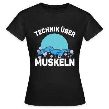 Wassersportler Schwimmübungen Rettungsschwimmer - Frauen T-Shirt - Schwarz - Vorne - AI Model Female 172 dark (172cm)