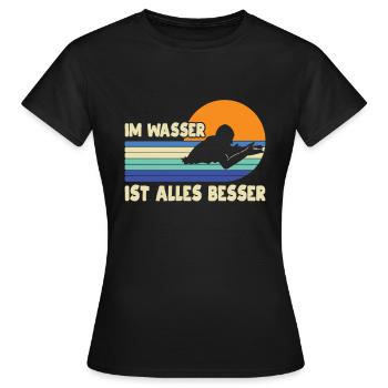 Wassersport Schwimmunterricht Schwimmen - Frauen T-Shirt - Schwarz - Vorne - AI Model Female 172 dark (172cm)
