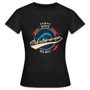 Schwimmbad Schwimmen Schwimmer - Frauen T-Shirt - Schwarz - Vorne - AI Model Female 172 dark (172cm)