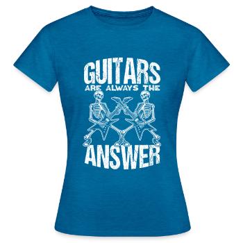 Gitarre Gitarrist Rock Gitarrenlehrer - Frauen T-Shirt - Antikblaues Saphir meliert - Vorne - AI Model Female 172 dark (172cm)