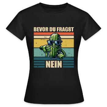 concombre aigre avant de demander non - T-shirt Femme - noir - Devant - AI Model Female 172 dark (172cm)