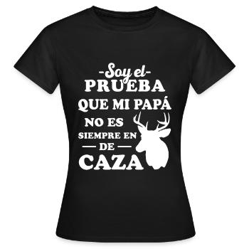 Preuve que mon père ne chasse pas toujours - T-shirt Femme - noir - Devant - AI Model Female 172 dark (172cm)