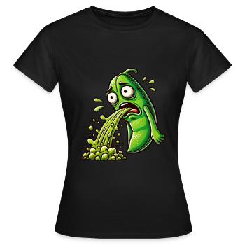Haricots verts Jardin Haricots Jardinier Drôle - T-shirt Femme - noir - Devant - AI Model Female 172 dark (172cm)