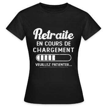 Retreat wird geladen, bitte warten - Frauen T-Shirt - Schwarz - Vorne - AI Model Female 172 dark (172cm)