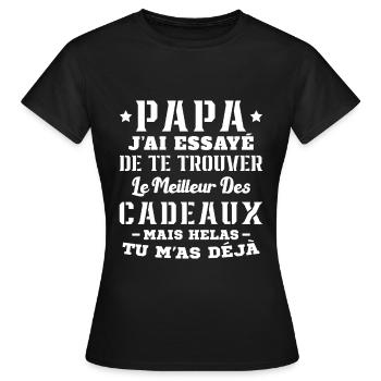Daddy I tried to find you the best gift - Women's T-Shirt - black - Front - AI Model Female 172 dark (172cm)
