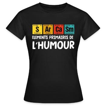 sarcasme - T-shirt Femme - noir - Devant - AI Model Female 172 dark (172cm)