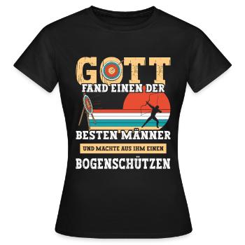 Gott fand besten Mann Bogenschütze - Frauen T-Shirt - Schwarz - Vorne - AI Model Female 172 dark (172cm)